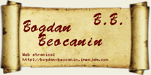 Bogdan Beočanin vizit kartica